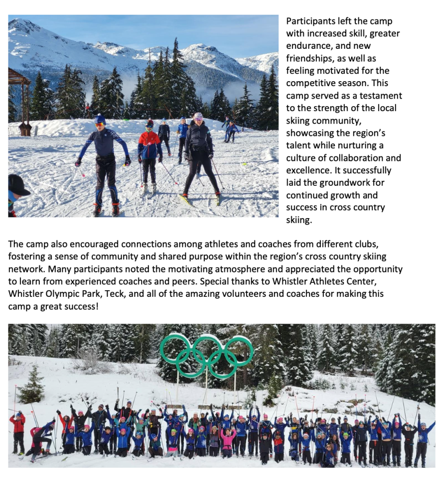 2024 Teck Regional Snow Camp An Action Filled Camp! Cross Country BC